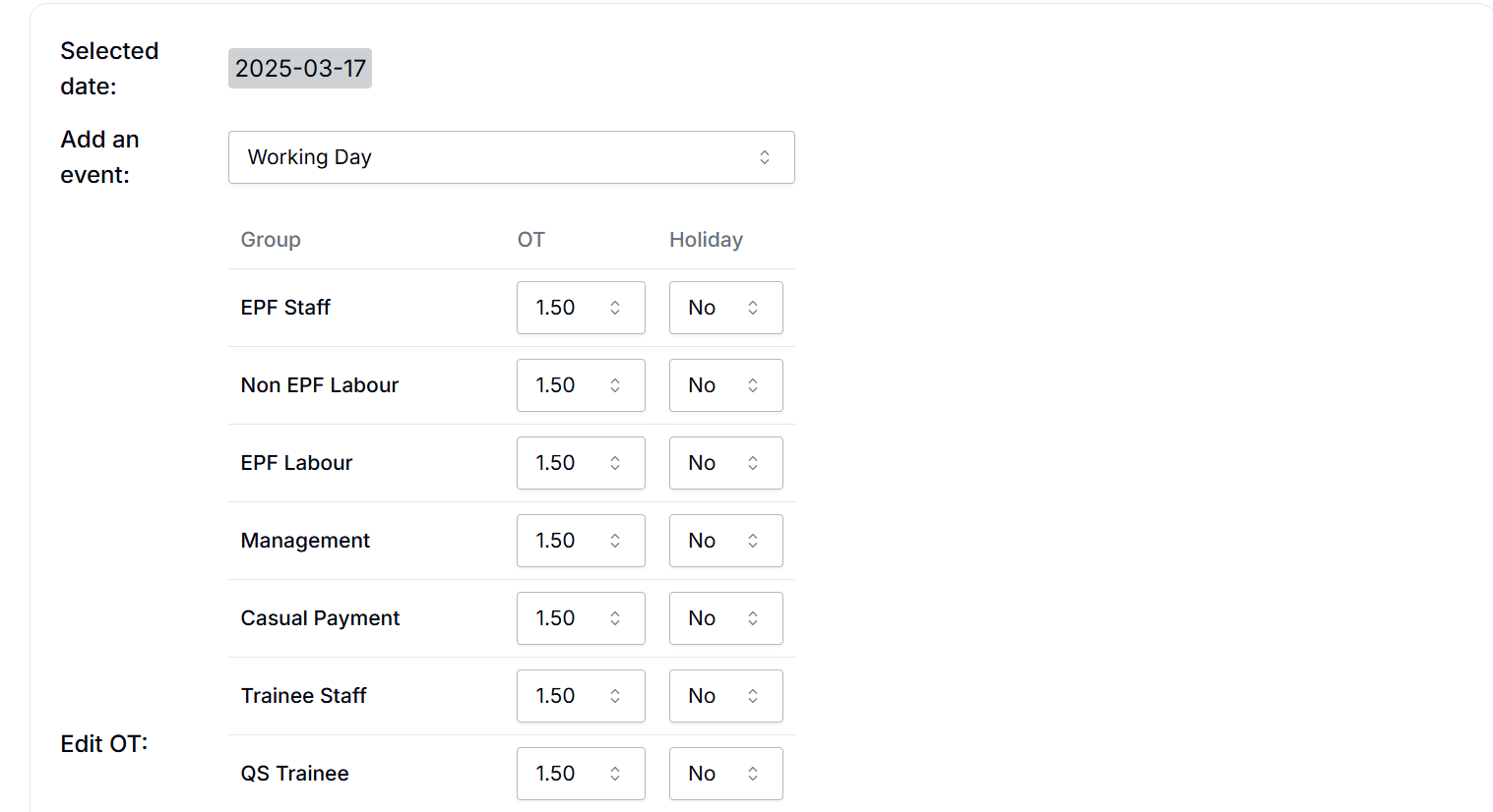 Event Calendar UI - View 2