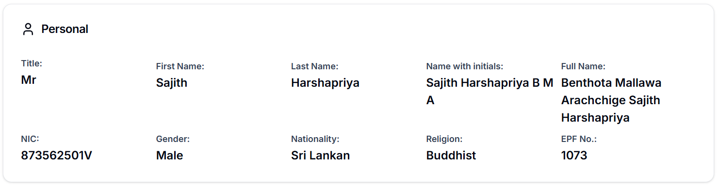 Personal Information