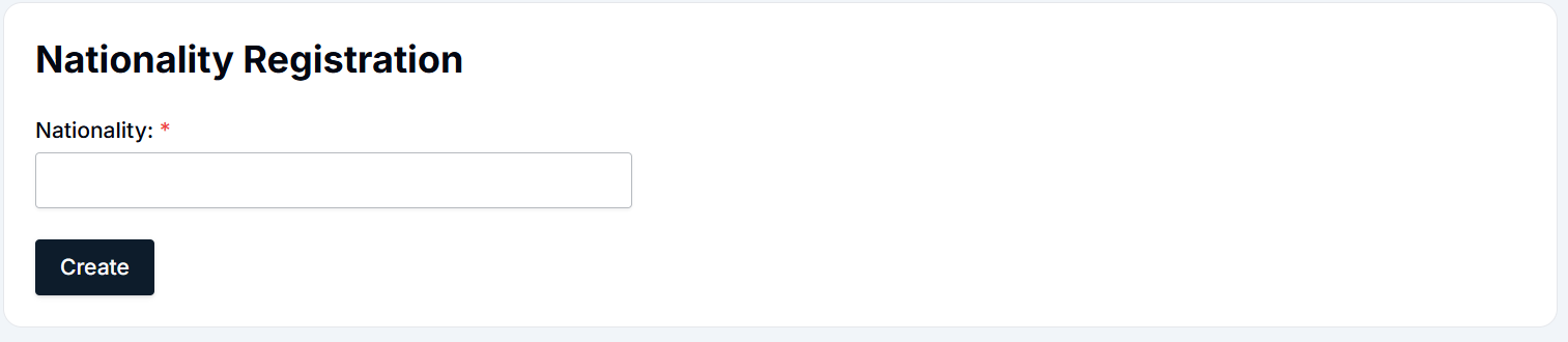 Adding Nationality