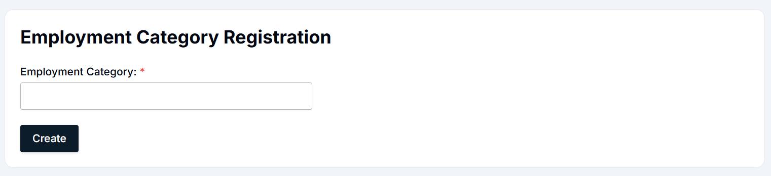 Adding Employment Category