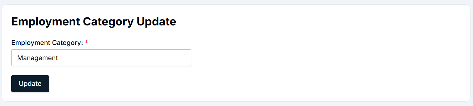Updating Employment Category