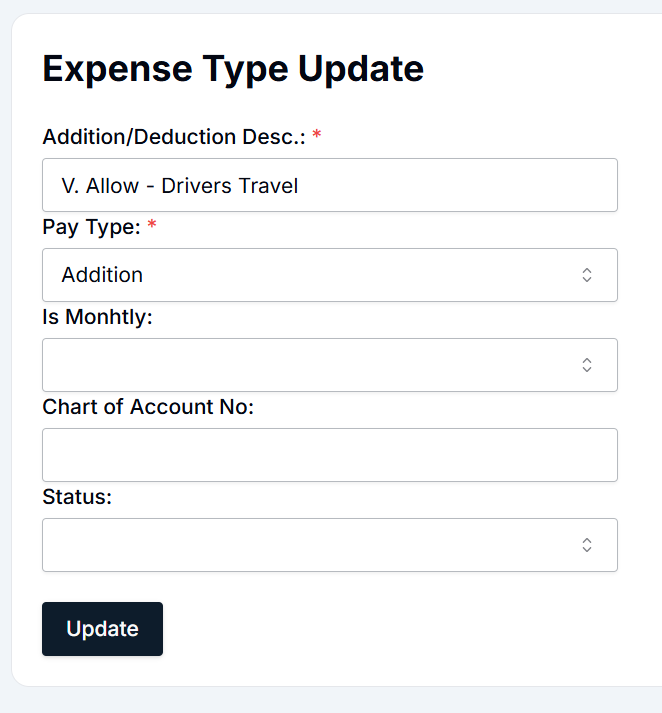 Expense Type Management