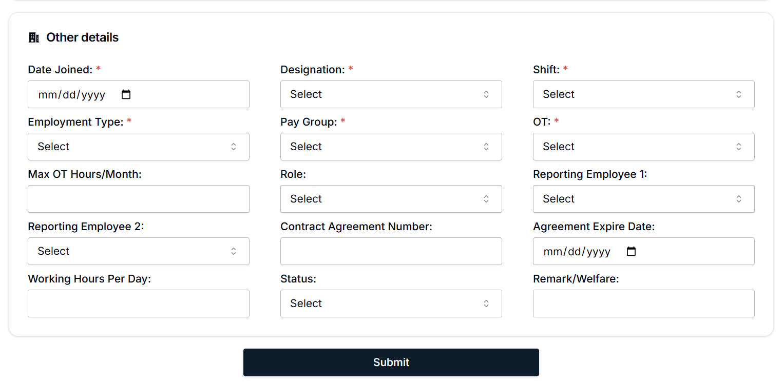 Other Employment Details